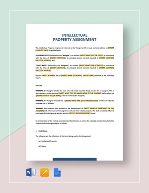 Intellectual Property Assignment Template