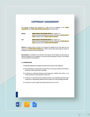 Copyright Assignment Template