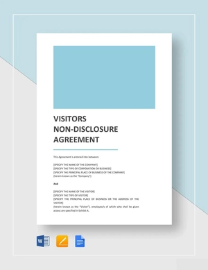 Visitors Non-Disclosure Agreement Template