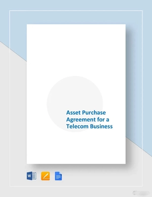 Asset Purchase Agreement For a Telecom Business Template