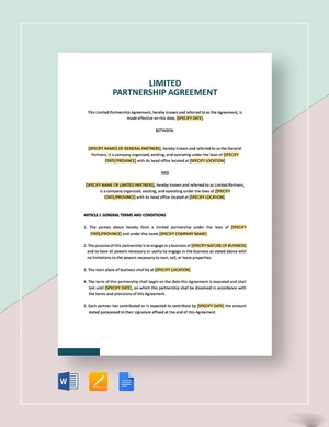 Simple Limited Partnership Agreement Template