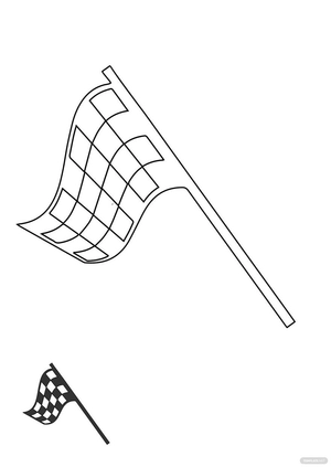 Wavy Checkered Flag coloring page