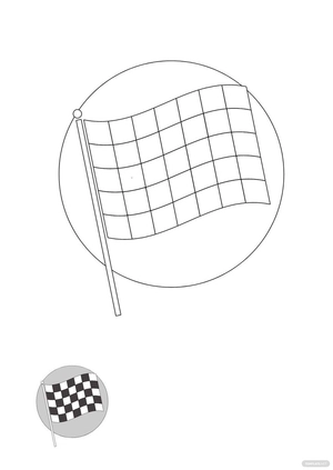 White Checkered Flag coloring page