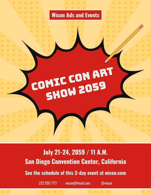 Comic Con Art Show Flyer Template
