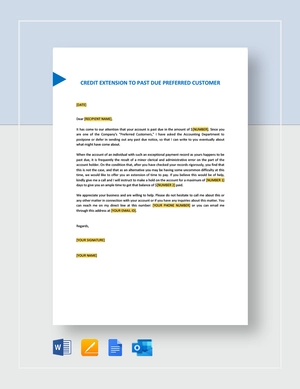 Credit Extension to Past Due Preferred Customer Template
