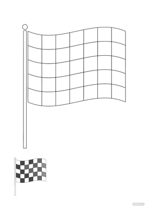 Faded Checkered Flag coloring page