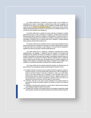 Board Resolution Adopting Campaign Contribution Limitations Policy Template