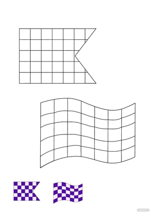 Purple Checkered Flag coloring page