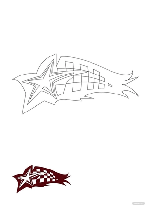 Checkered Flag Star Coloring Page