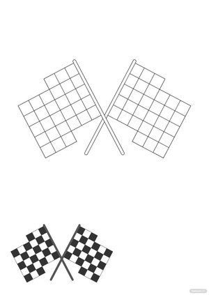 Black and White Checkered Flag Coloring Page