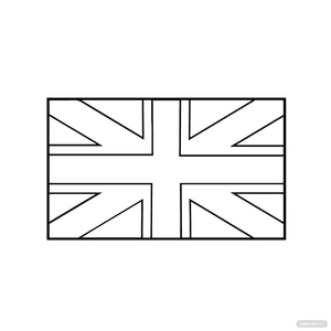 UK Flag Outline Clipart