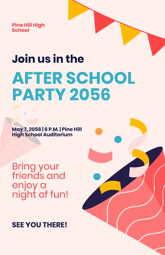 After School Party Poster Template