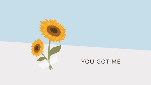 Blue and Yellow Sunflower Wallpaper