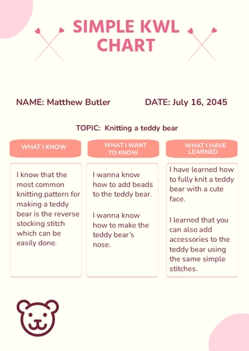 Simple KWL Chart