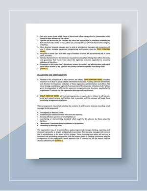 Email Policy Template