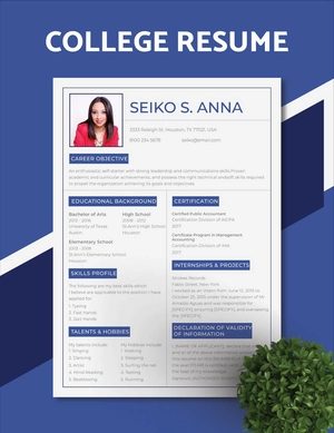 College Resume