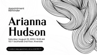 Hairdresser Appointment Card