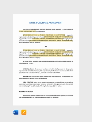 Note Purchase Agreement Template