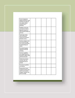 E-Commerce Solution Providers Comparison Matrix Template