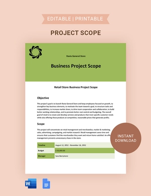 Business Project Scope Template