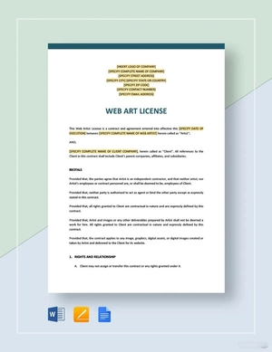 Website Art License Template