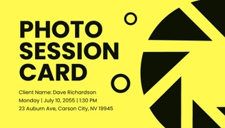 Photography Appointment Card
