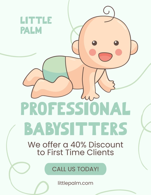 Creative Babysitting Flyer Template
