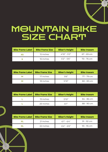 Mountain Bike Size Chart