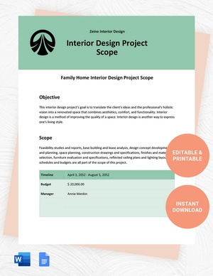 Interior Design Project Scope Template