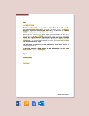 Collection Letter Referral to Agency
