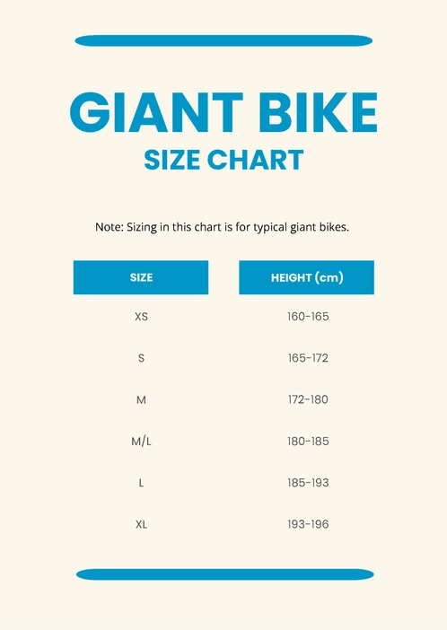 Giant Bike Size Chart