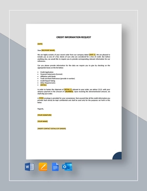 Credit Information Request Template