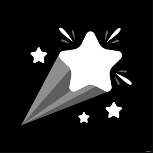 Black And White Shooting Star Clipart