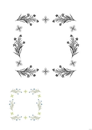 Watercolor Floral Border Coloring Page