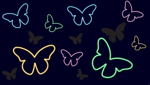 Neon Butterfly Background