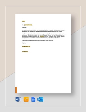 Notice of Payment 60 Days Past Due Template