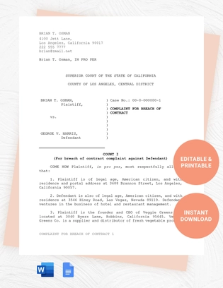 Numbered Pleading Paper Template