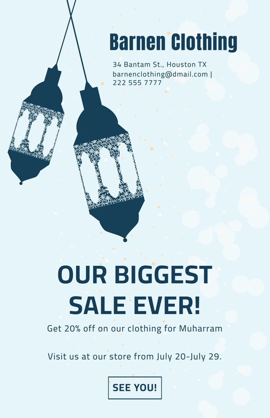 Muharram Sale Poster Template