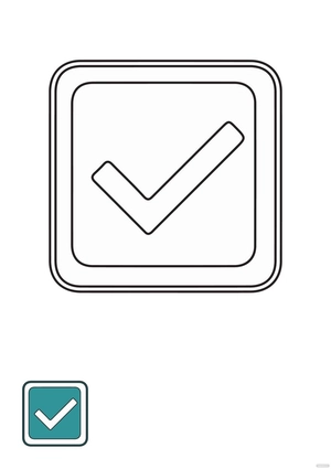 Tick Sign Symbol coloring page