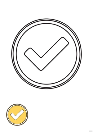 Yellow Check Mark coloring page
