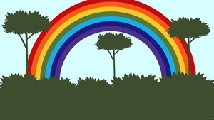 Rainbow Forest Background