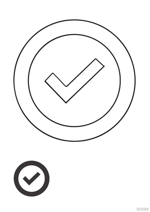 Black Check/Tick Mark Coloring Page