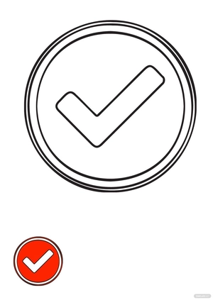 Orange Check/Tick Mark Coloring Page