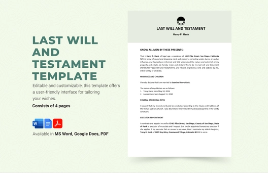Last Will and Testament Template