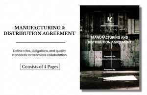 Manufacturing & Distribution Agreement Template Manufacturing & Distribution Agreement Template
