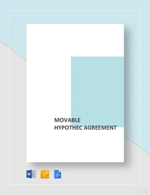 Movable Hypothec Agreement Template Movable Hypothec Agreement Template