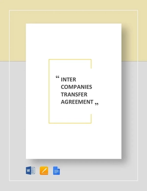 Intercompanies Transfer Agreement Template Intercompanies Transfer Agreement Template