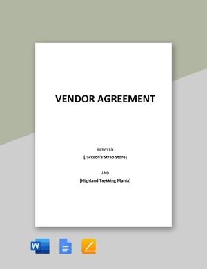 Simple Vendor Agreement Template