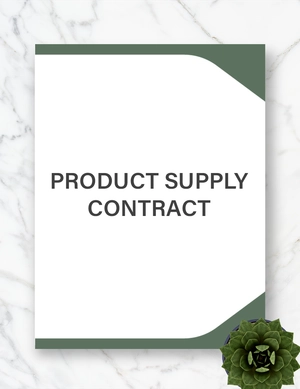Product Supply Contract Template Product Supply Contract Template