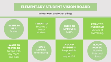 Elementary Students Vision Board Template